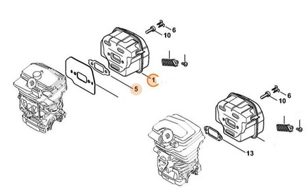 Tłumik Wydechu Spalin Pilarki STIHL MS 231 1143-140-0665