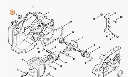 Pierścień uszczelniający wał 13x22x5 STIHL 9640-003-1340