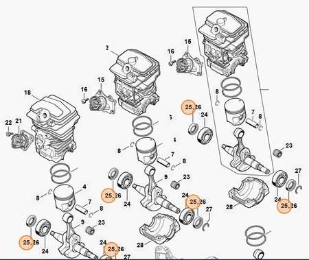 Pierścień Uszczelniający Wał 15x25x5mm STIHL 9639-951-1584
