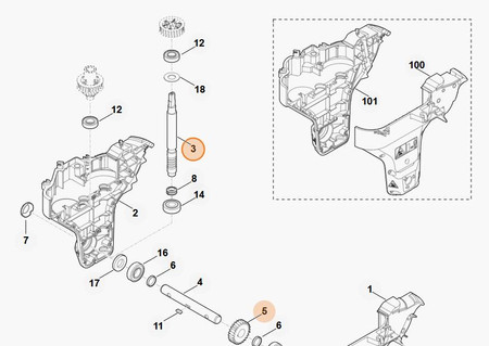 Zespół Wału Ślimakowego z Kołem Ślimakowym HB STIHL 6241-642-0390