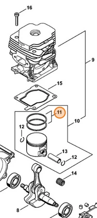 Pierścień Tłokowy Ø 44,7x1,2mm STIHL 1141-034-3000