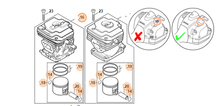 Cylinder z Tłokiem Kosy 42mm STIHL 4147-020-1207
