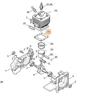 Uszczelka Cylindra Kosy STIHL 4128-029-2300