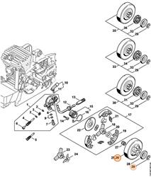 STIHL KOŁO ŁAŃCUCHOWE napędu łańcucha 3/8" z-7, zębatka, kółko łańcuchowe 1125-640-2004