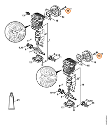 STIHL Śruba z łbrm cylindrycznym IS-D 5x18 PIŁY SPALINOWEJ MS tłumika 9075-478-4085