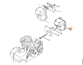 STIHL TŁUMIK WYDECHU SPALIN PIŁY 1123-140-0611