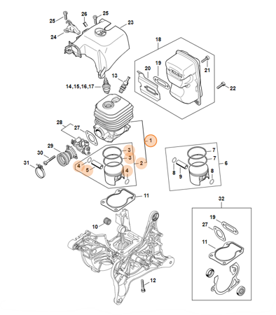 Cylinder Z Tłokiem Przecinarki STIHL TS 500i-A 4250-020-1201