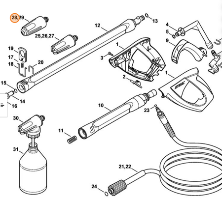 Dysza Rotacyjna Myjki Z Oznaczeniem Turkusowym STIHL 4900-500-1698