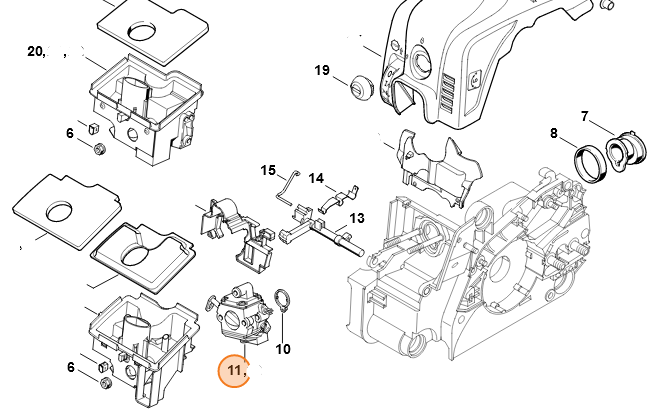 Gaźnik Piły STIHL MS170 MS180 1130-120-0603