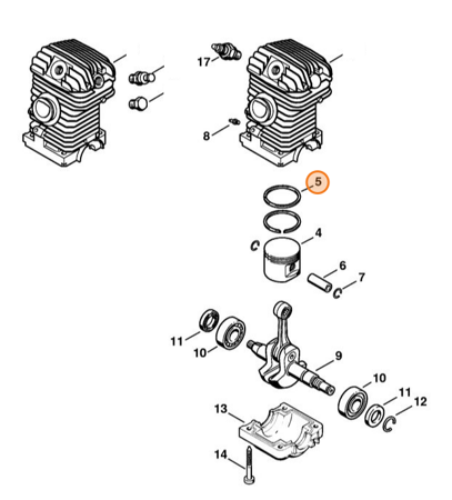 Pierścień Tłokowy Ø 40x1,2mm STIHL 1123-034-3005