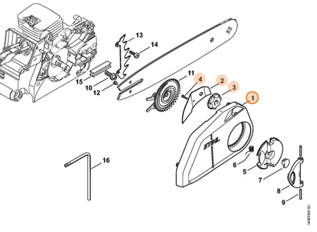 Pokrywa Koła Napędu Łańcucha Pilarki STIHL 1123-640-1700