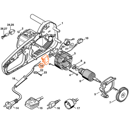 Przełącznik Pilarki Elektrycznej 120/240V STIHL 1208-435-0305