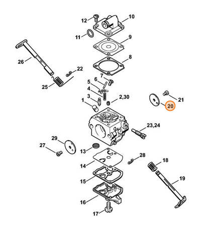 Przysłona Gaźnika Piły STIHL MS 170 MS 180 1130-121-3302