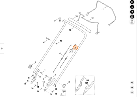 STIHL Cięgno kosiarki 6350-700-7521