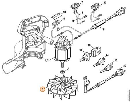 STIHL KOŁO ŁOPATKOWE DMUCHAWY 4811-700-3401