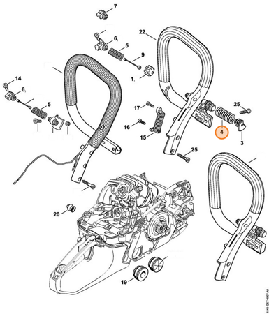 STIHL Sprężyna uchwytu rękojeści pilarki 1141-791-3112