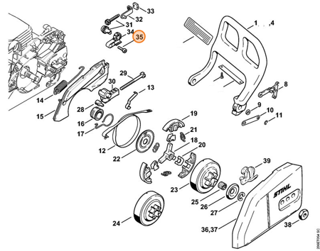 STIHL Śruba z łbem cylindrycznym IS-D 4X15 PIŁY SPALINOWEJ MS tłumika 9075-478-3015