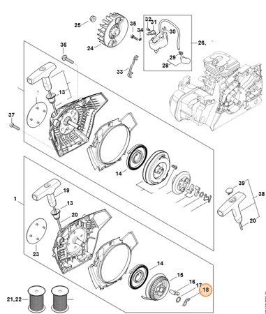 Stihl Sprężyna Zapadki 1118-195-3500