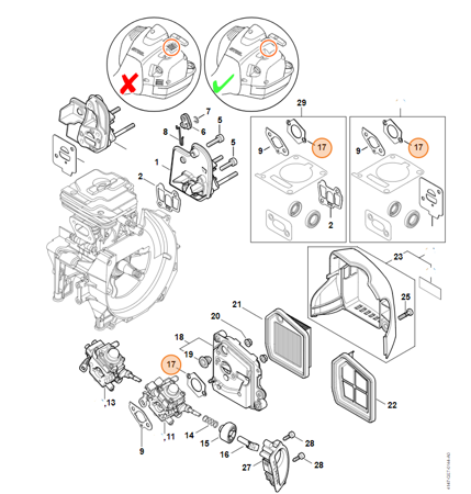 Uszczelka Pokrywy Filtra Powietrza Kosy STIHL 4147-129-0902