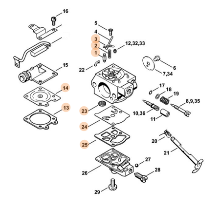 Zestaw Naprawczy Gaźnika STIHL MS 260 1121-007-1063